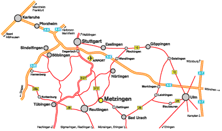 Anfahrtsskizze Metzingen